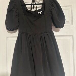 Mittoshop Women’s Denim Black Puff Sleeve Mini Dress